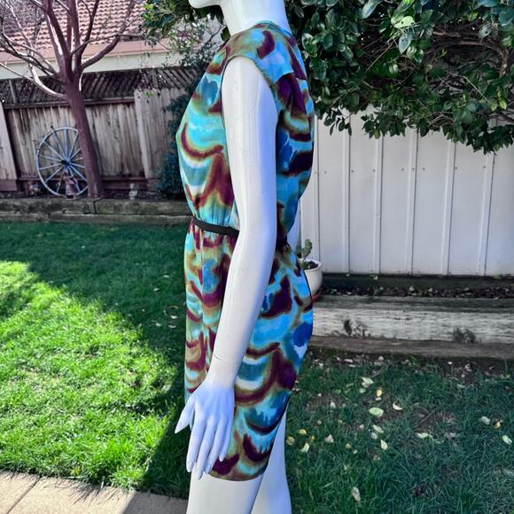 Ann Taylor LOFT Sheath Dress V-Neck Multicolor Pockets Women's Petites Size 00P - Picture 4 of 9